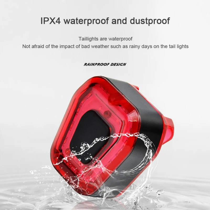 

Bicycle Tail Light Taillight Smart USB Rechargeable IPX4 Waterproof LED Bike Lights 5 Mode Options Ultra Bright Bike Tail Light