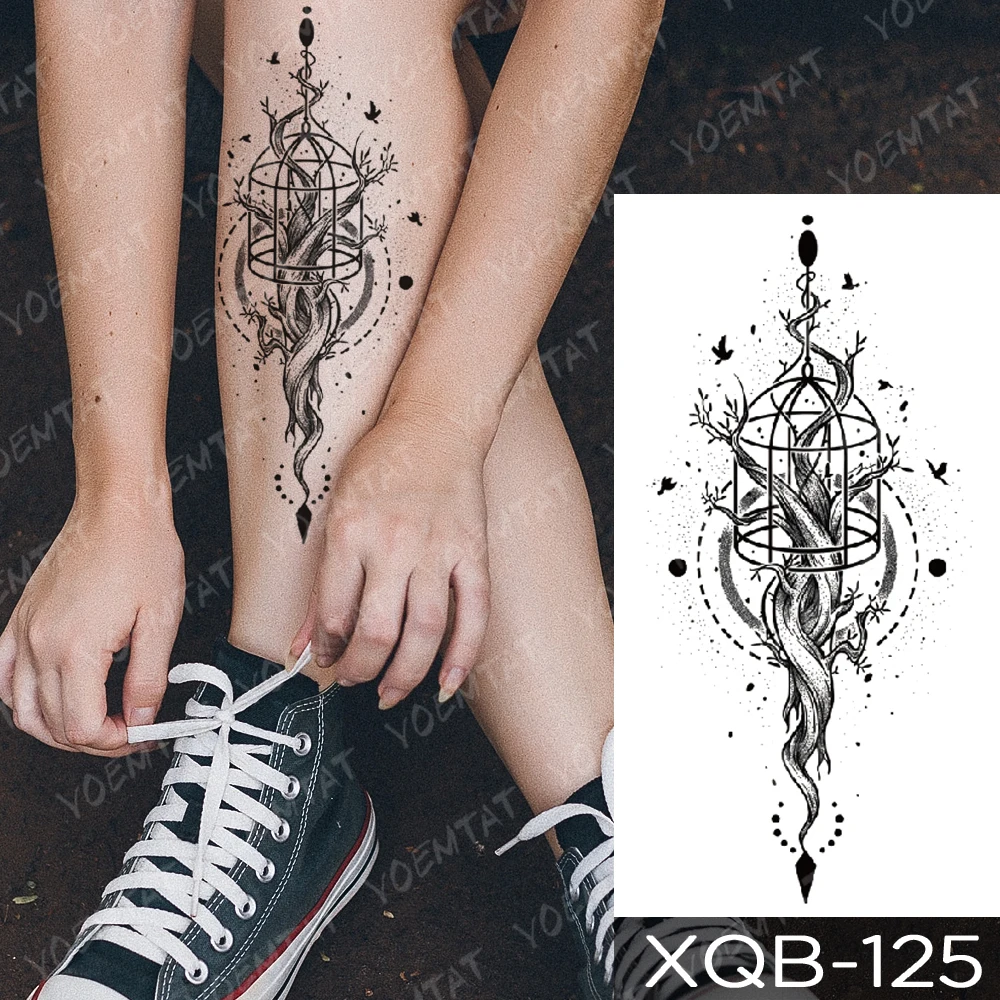 

Waterproof Temporary Tattoo Sticker Lion Flowers Flash Tattoos Wolf Moon Fox Snake Body Art Arm Fake Sleeve Tatoo Women Men