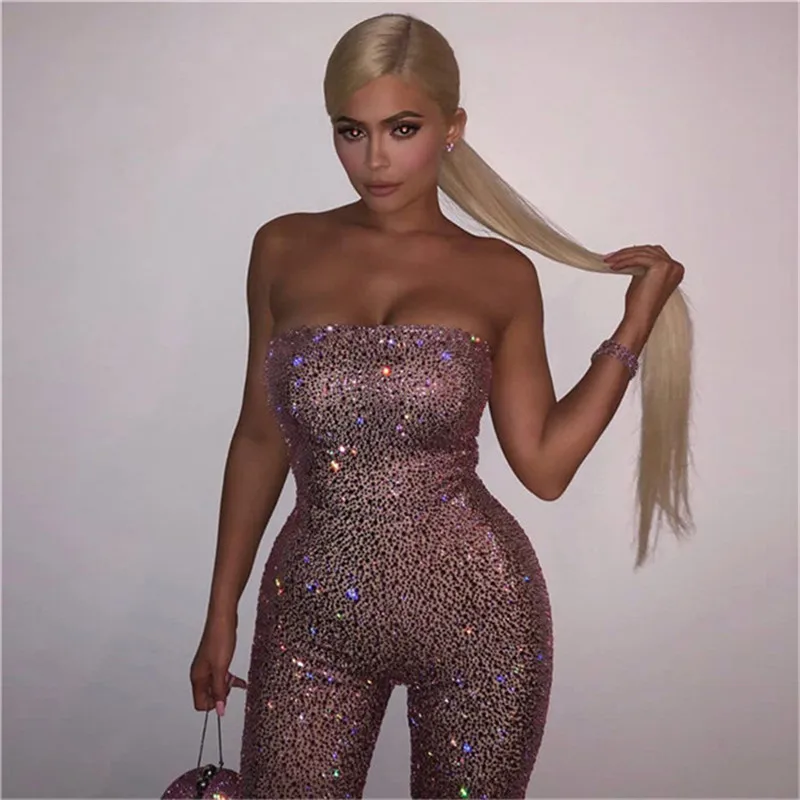 Женская Осенняя 2019 новая распродажа стильная сексуальная без бретелек блестящая