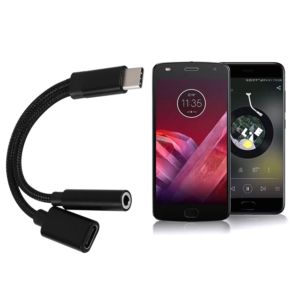 Новый горячий музыкальный аудио сплиттер под наушники конвертер 2в1 USB C Тип до 3 5
