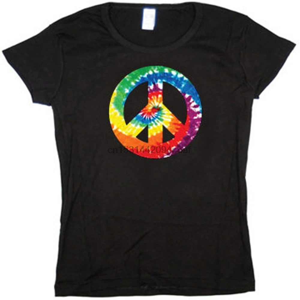 Дамская футболка с надписью Tie Dye peace design|Мужские футболки| |