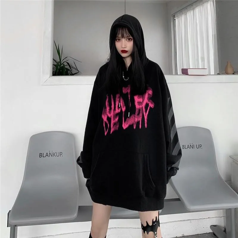 

Japan Kpop модная Толстовка для женщин Kpop Весна Осень новинка свитшот для вечерние черная крутая вечерние ная Женская толстовка с капюшоном ...