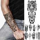 Водостойкая временная татуировка, наклейка геометрической формы, тигр, волк, смерти, вспышка, татуировки, леопард, тотем, боди-арт, искусственная татуировка на руку для женщин и мужчин