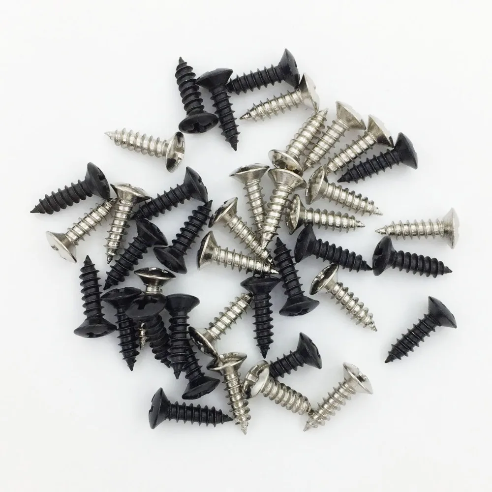 60 stücke elektrische gitarre schlagbrett schrauben für sq st lp tl universal guitarra bass platte montieren luthier werkzeug 12 3 mm mit