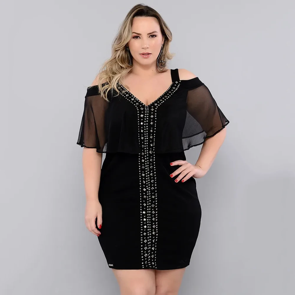 6XL размера плюс сексуальное платье женское весеннее элегантное с v-образным