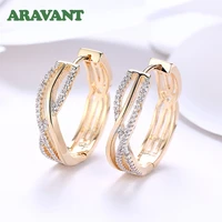 925 silver 24mm 18k gold twist hoop earrings for women fashion wedding jewelry