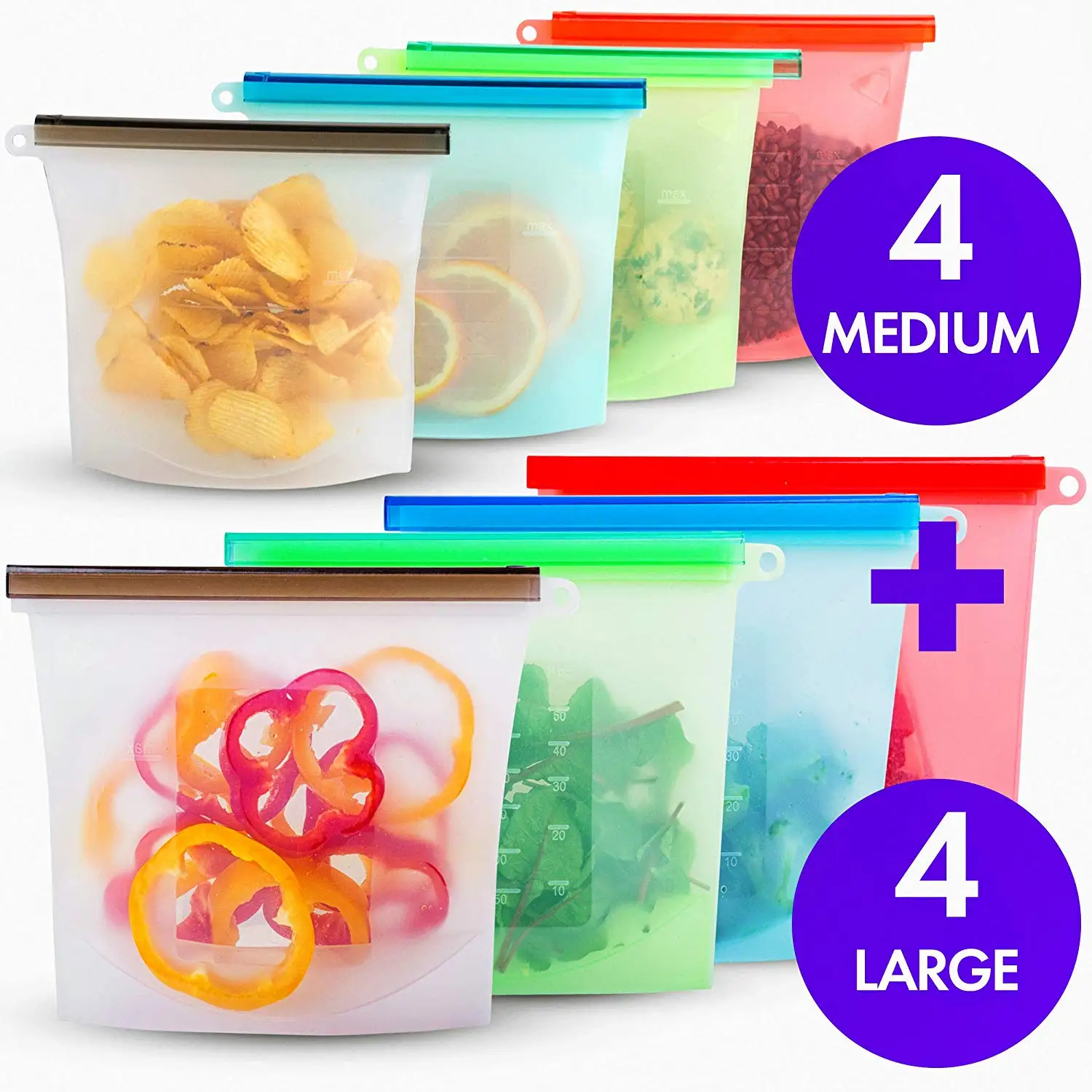 Многоразовая силиконовая сумка для хранения еды 1000 мл 1500 герметичное уплотнение