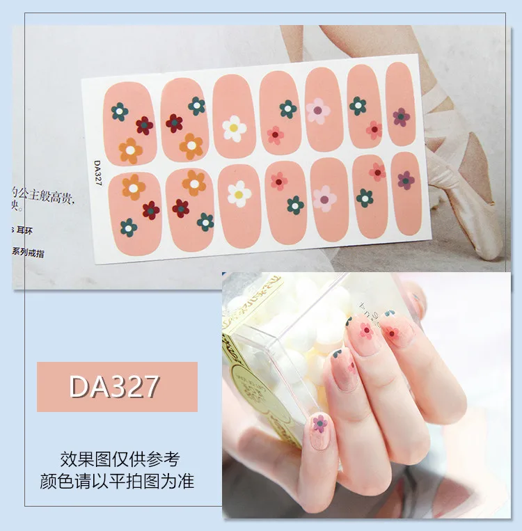

Lamemoria Finger Nail Stickers Full Cover Adhesive Nail Art Sticker Flower Pattern Design Decals Press on Nails All for Manicure
