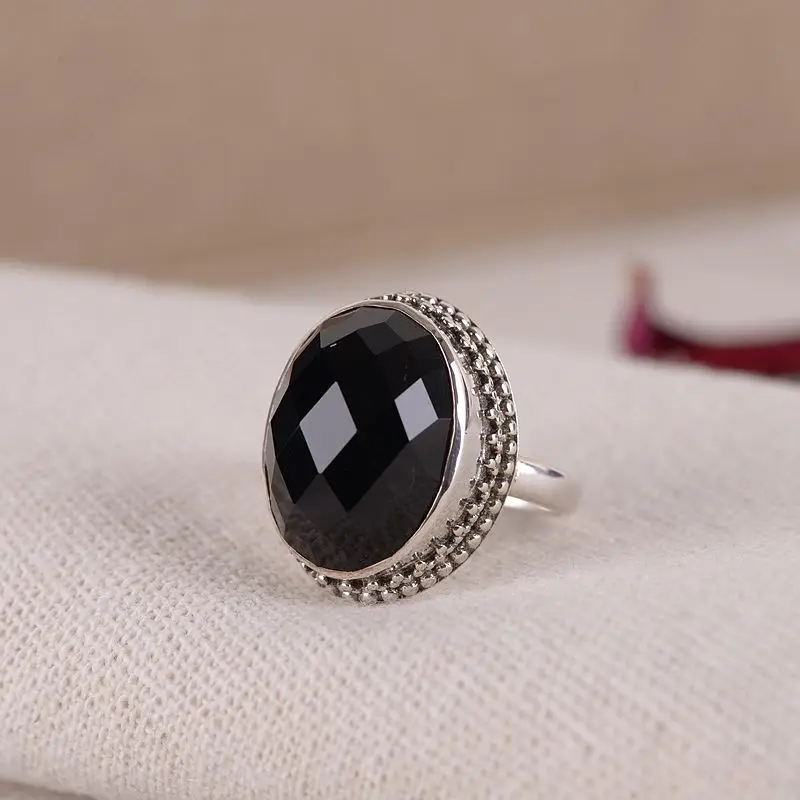 Кольцо женское из стерлингового серебра 925 пробы с граненым камнем|ring 925|ring forrings for