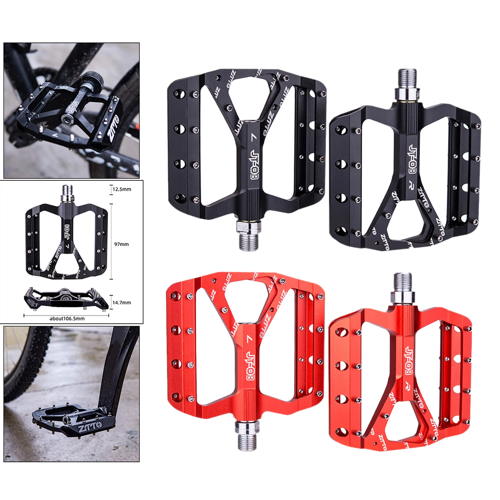 

Bicycle Mountain Bike Pedals MTB BMX Sealed Bearing 9/16" Wide Platform