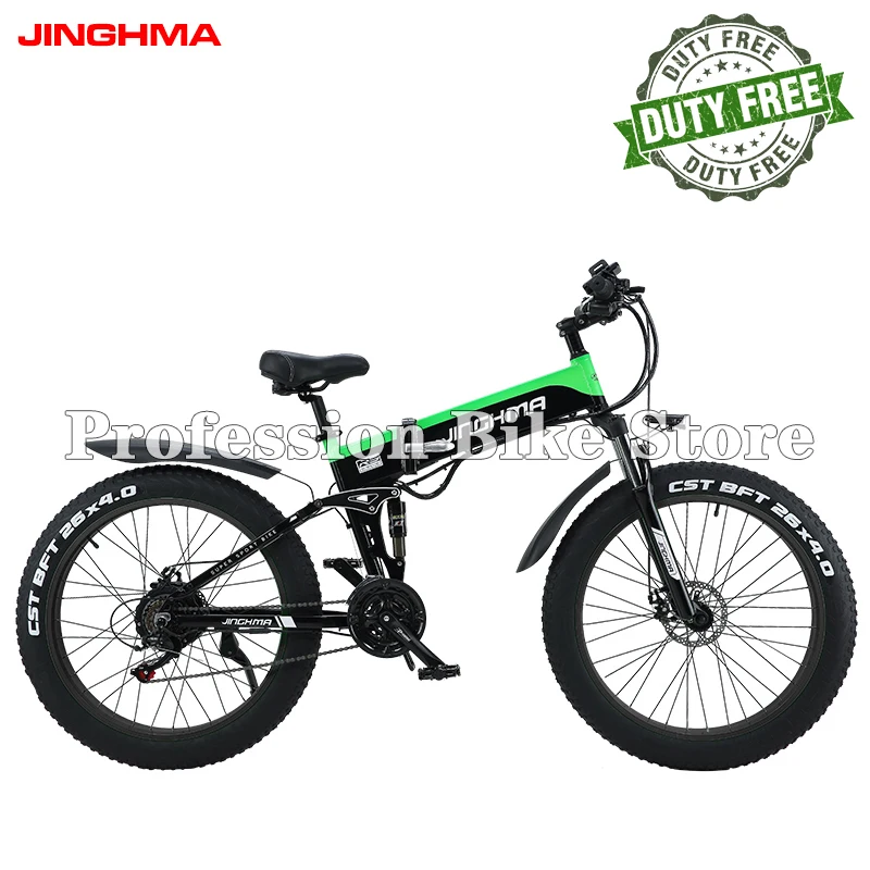 

JINGHMA R5 26"*4.0 Fat Tires Adult Folding Electric Bike 1000W 48V 12.8AH 50KM/H E-Bike Mountain Mobility Dirt Bicycle Ebike