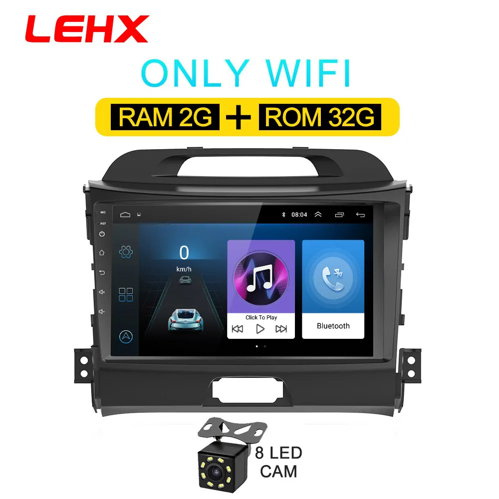 LE-KIA SP32-CAM LEHX автомобильный Android 8,1 2 din Автомобильный мультимедийный плеер Автомобильный dvd для KIA sportage 2011 2012 2013 головное устройство gps навигация радио - Цвет: LE-KIA SP32-CAM