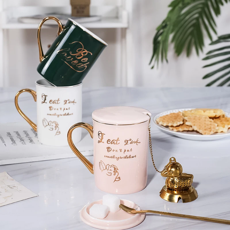 Новая кружка в скандинавском стиле креативная пара модная керамическая с крытой