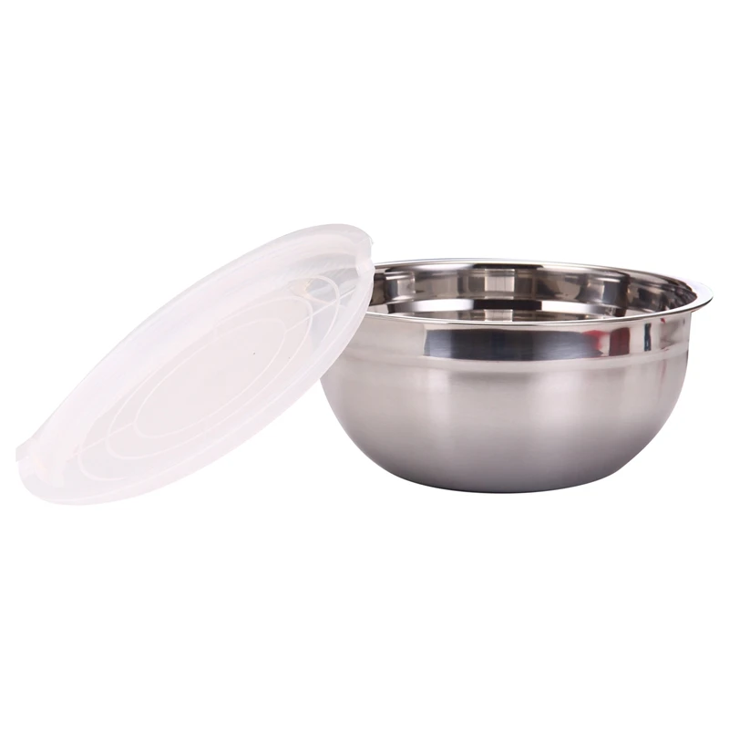 Миска для салата из нержавеющей стали с крышкой миска смешивания пищи сделай сам