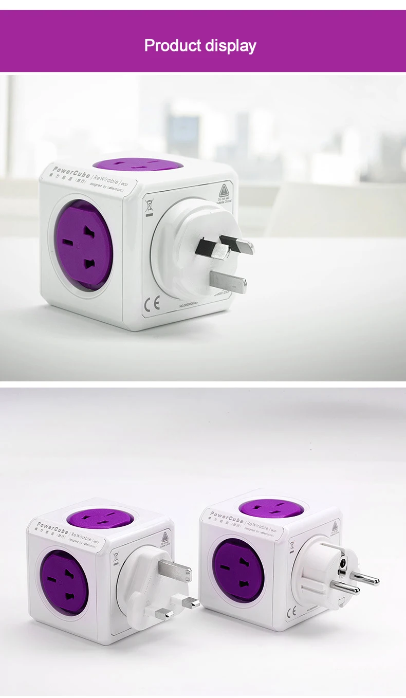 Allocacoc power cube, Международный адаптер для путешествий, универсальный, мульти разъем, электрическая розетка, USB зарядное устройство для Великобритании, ЕС, Австралии, США