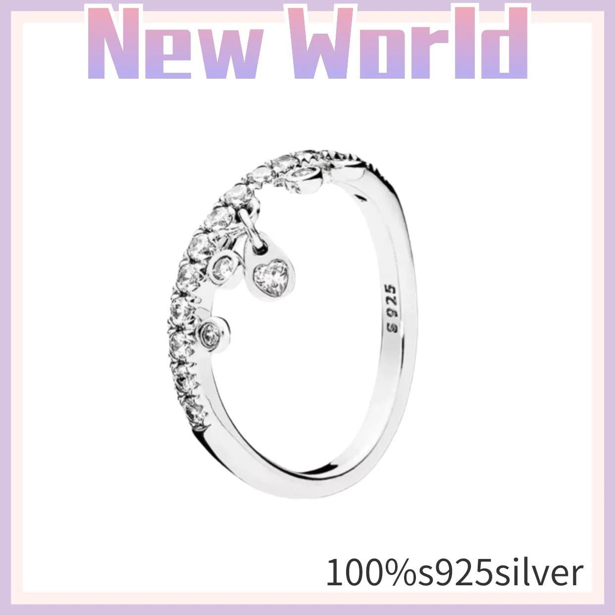 

Hot style 100% 925 Sterling Silver Fits Original Pandora Ring Crystal Classic Character Crystal DIY Ring Jewelry for Girlfriend