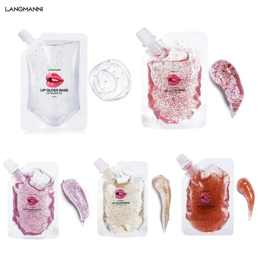 12 шт./компл. Langmanni сделай сам блеск для губ гель сырье блестящий перламутровый