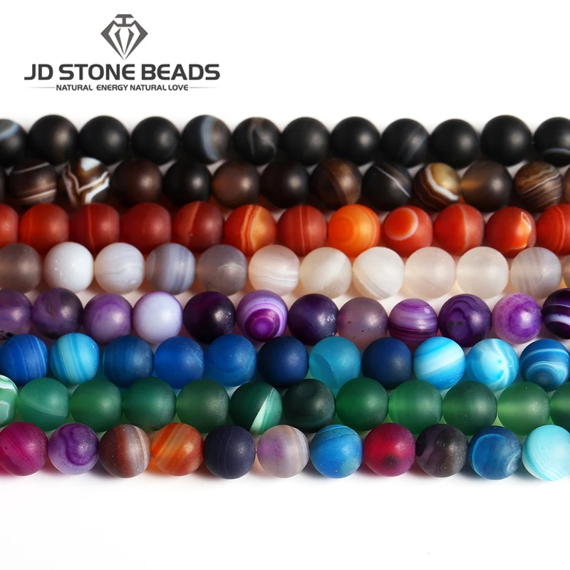 Бесплатные подарки бусины из агата с морозной полосой 4-12 мм персонализированные