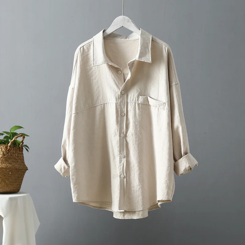 

Solid Blusas Femininas Shirts for Women Tops Blusas Mujer De Moda 2021 Long Sleeve office Button White Shirts Blouse 6720 50