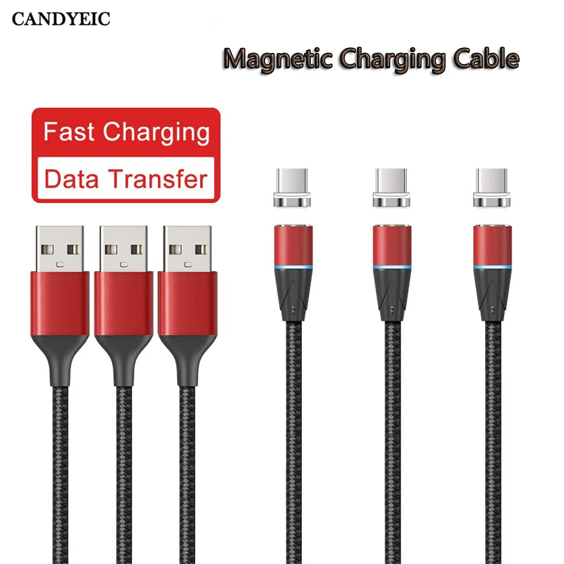 Магнитный кабель CANDYEIC 1 м USB Type-C для OnePlus 7T Pro Google Pixel 3 4 XL Moto Razr Z3 P30 P50 C зарядный