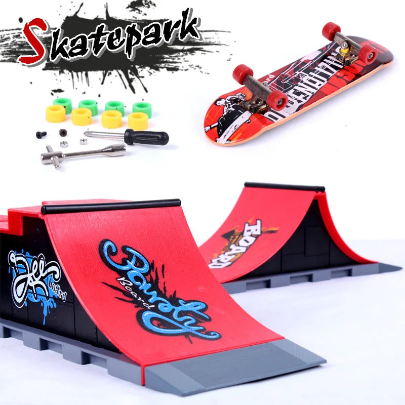 Finger Skateboards Toys for Boy Skate Park Ramp Parts for Tech Practice Deck Children Gift Set Fingerboard Toys Finger Scooter