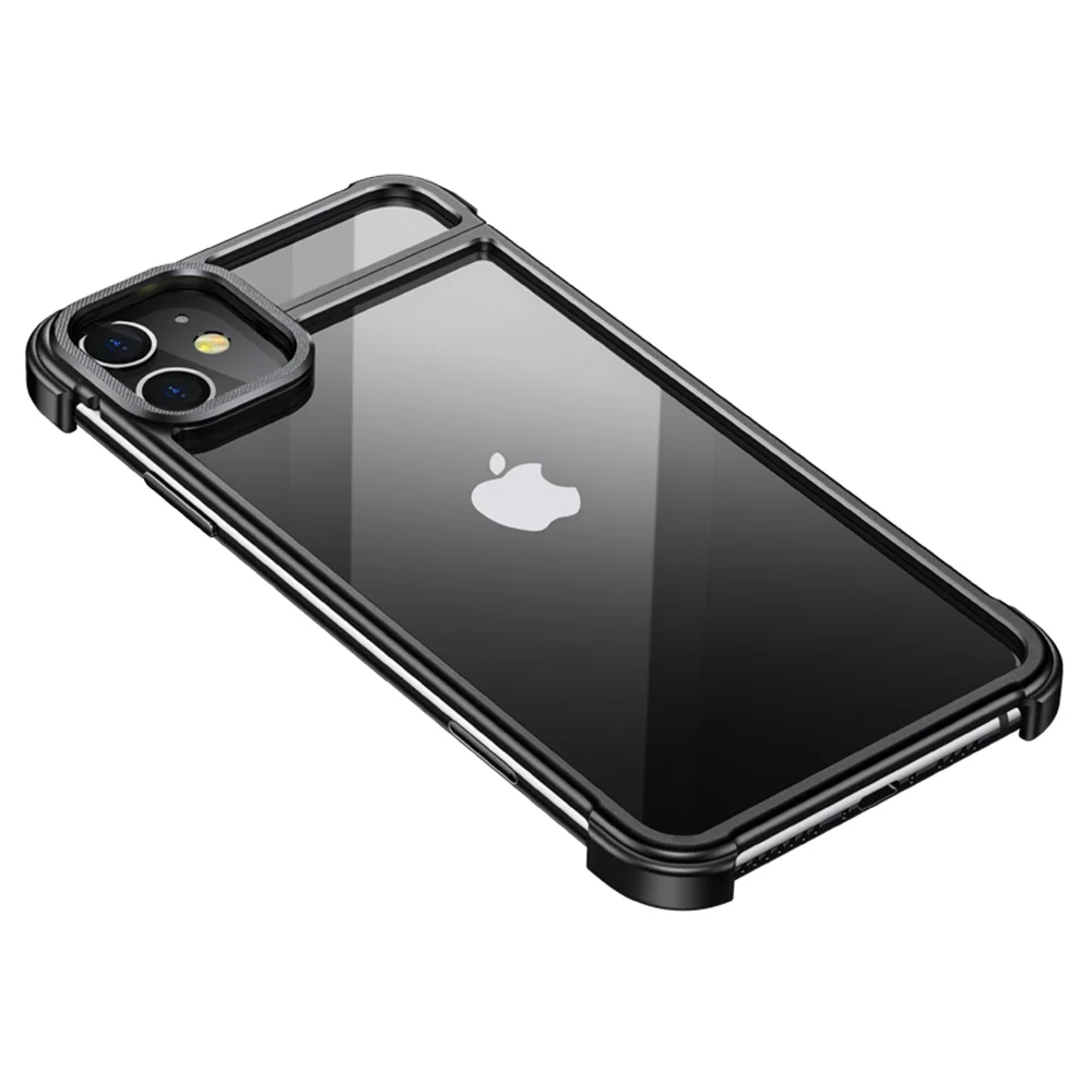 Чехол для телефона с металлической рамкой для Iphone11 11pro, магнитный притяжение, голая машина, защита от падения, чехол для телефона для Iphone11 pro max - Цвет: black