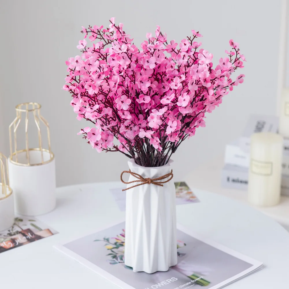 

Artificial Flowers Silk Gypsophila Vases for Home Decor Bride Bouquet Wedding Accessories Craft DIY Gifts Pink Fake Plants