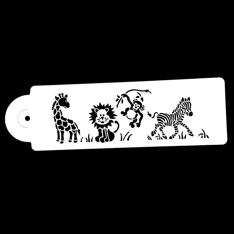 

Giraffe Zebra Monkey Lion Cake Stencil Airbrush Painting Mold Cookie Mousse Mold