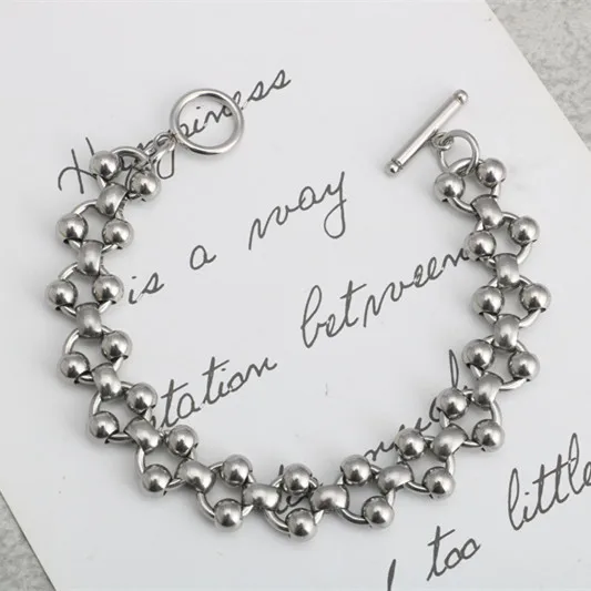 Модный причудливый OT пряжки круглые бусины в стиле хип хоп из нержавеющей стали с