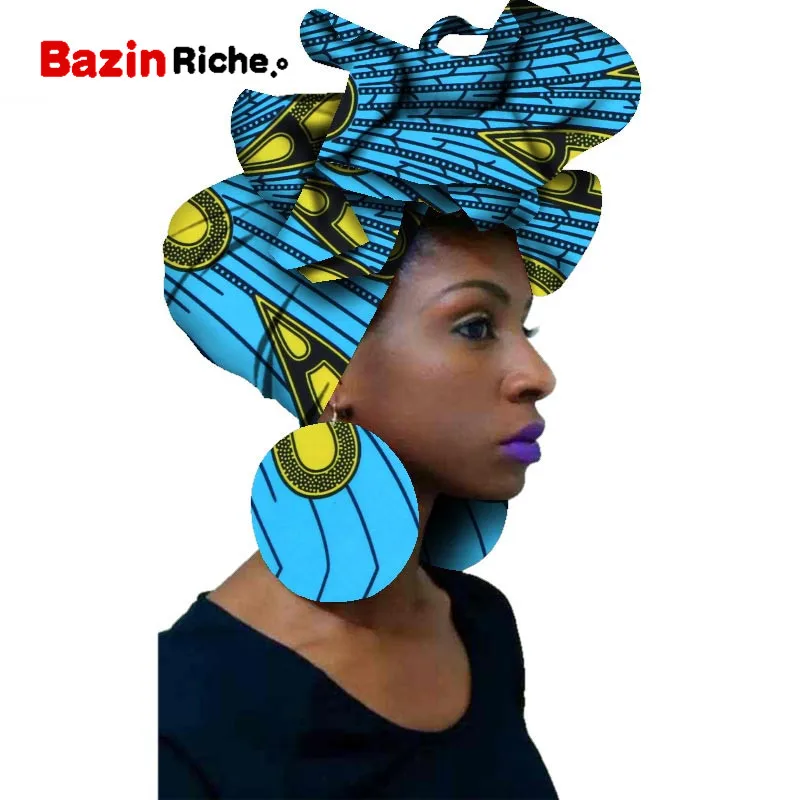 Африканские головные уборы Sego Gele галстук и серьги наборы из 2 предметов ткань с