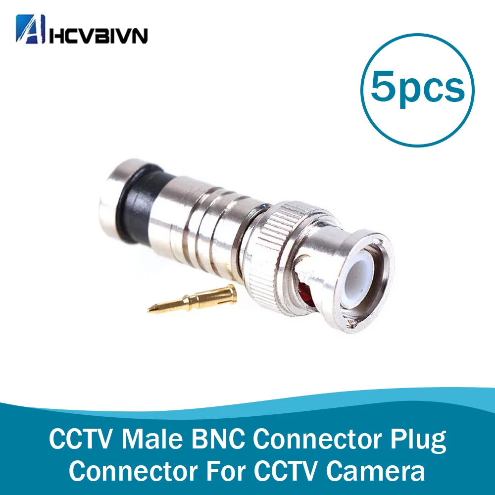 

2018.Hot sale,new arrival ,5Pcs/lot BNC Connector BNC To RG59 Male Comprassion Coax Connector ,free shipping