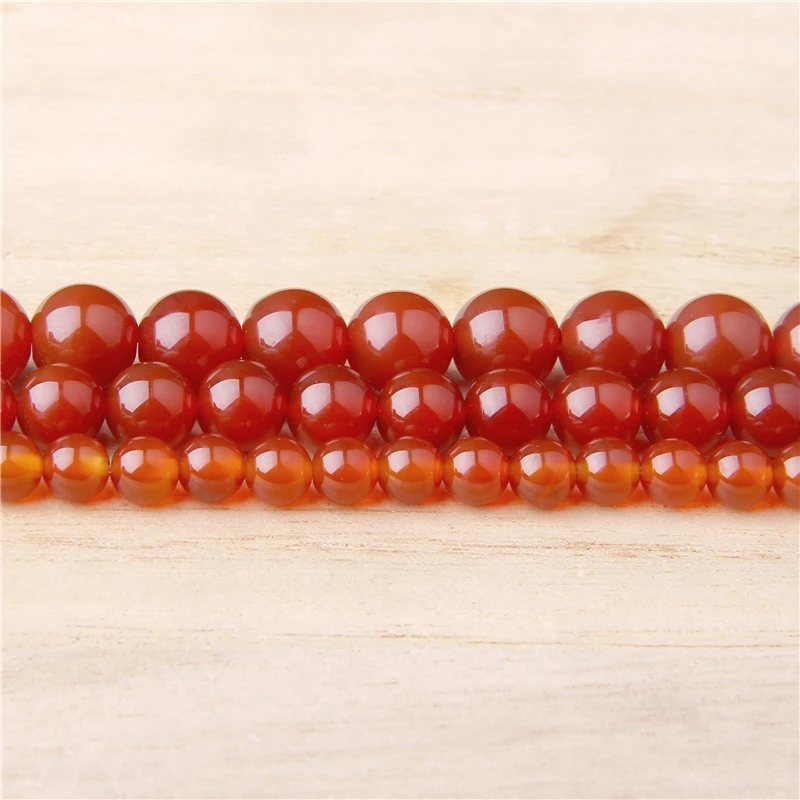 

Natural Red Agates Stone Beads 4 6 8 10 12mm Round Red Carnelian Agates Onyx Handicraft DIY Beads for Jewelry Making Supplies