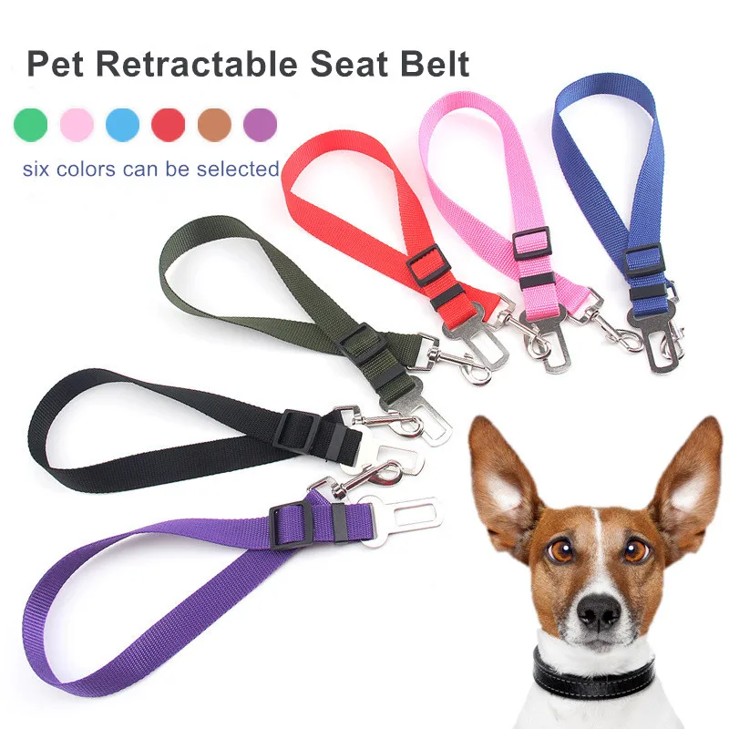 

Автомобильный ремень безопасности для домашних животных, защитный ремень для собак, аксессуары для путешествий, поводок для собак, твердый автомобильный ремень