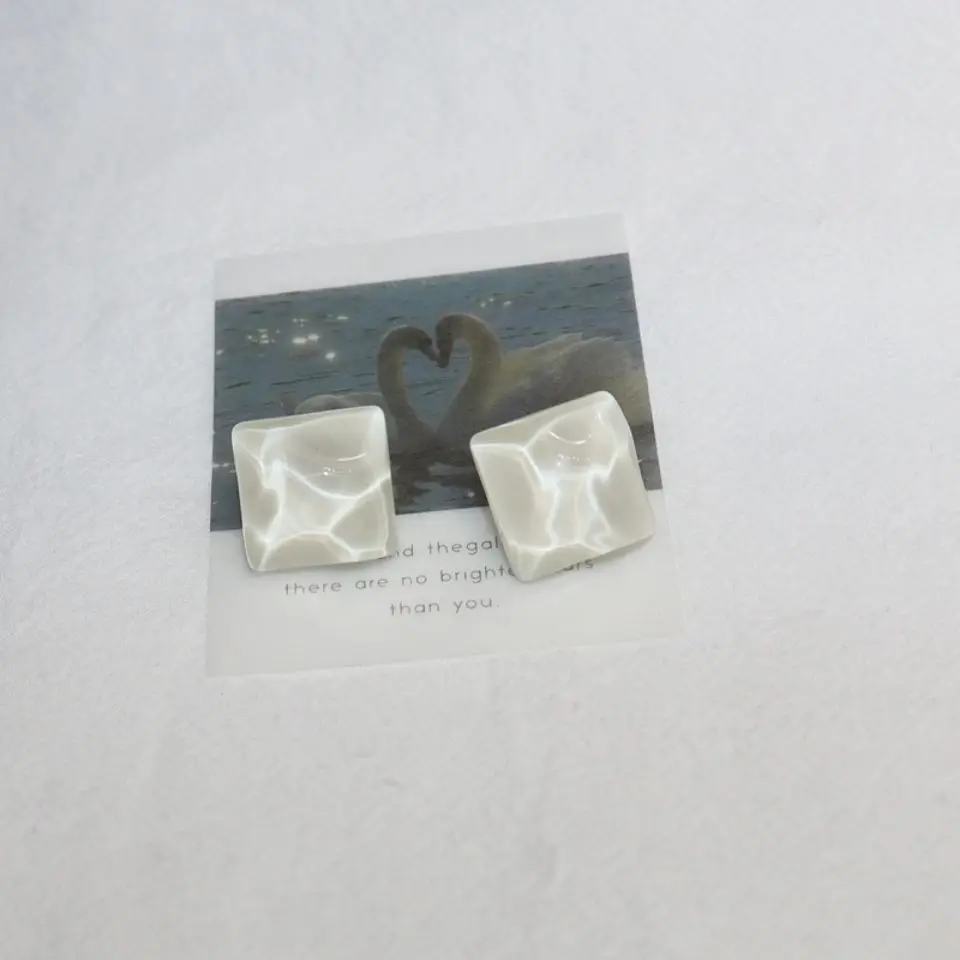 

2021 INS sea glass summer wave earrings accessories women fashion color Stud earring