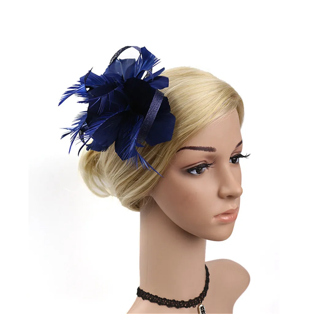 Женские аксессуары для волос цветок шпилька перо вуалетки Чай Вечерние scrunchie