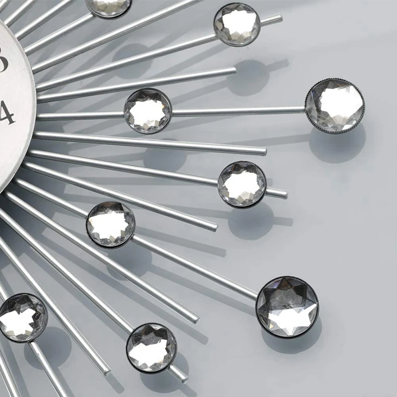 

Silver Tone Modern Wall Clock for Living Room Creative European Style Decor Wall Decor for Living Room Bedroom