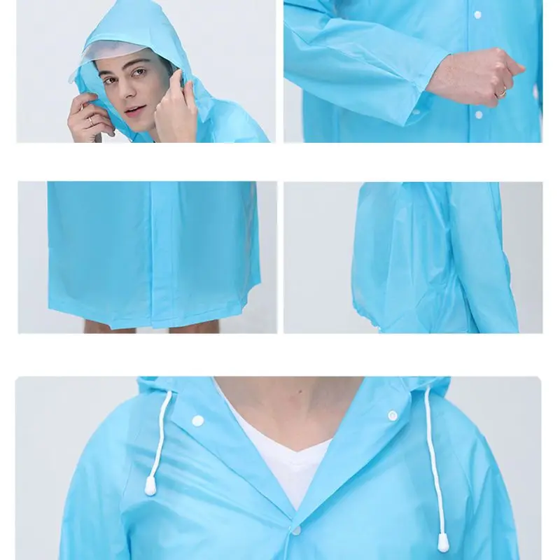 

R58C EVA Reusable Rain Ponchos With Sport Backpack Position Portable For Protection