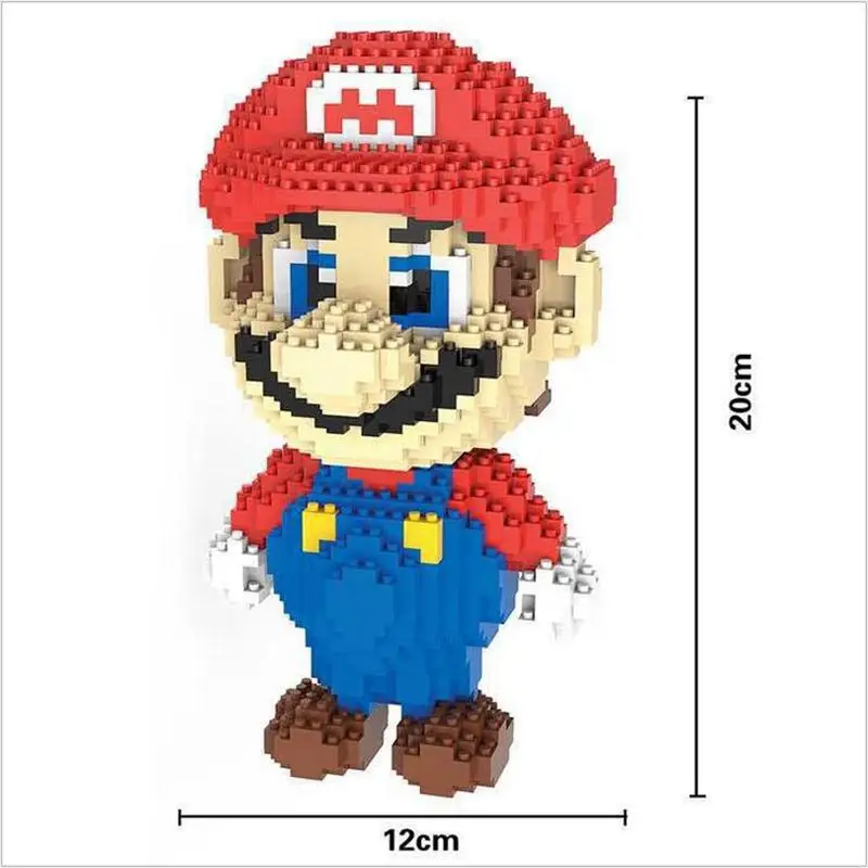 

HC Magic Blocks Mario Japanese Popular Game Character Building Educational Bricks Yoshi Model Children Toys Kids brinquedos 9020