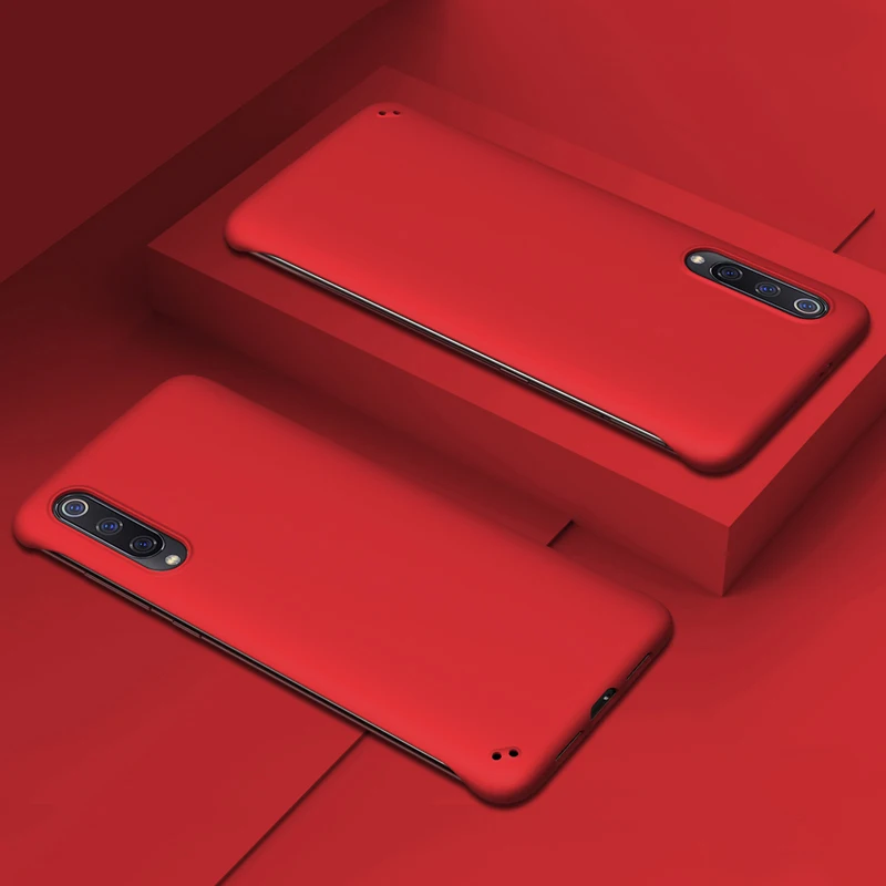 Безрамный чехол для Xiaomi Mi 9 Lite CC9 9T Pro RedMi Note 7 K20 Pro 7A 6 6A Global Version Candy чехол s Жесткий PC матовый чехол - Цвет: Красный