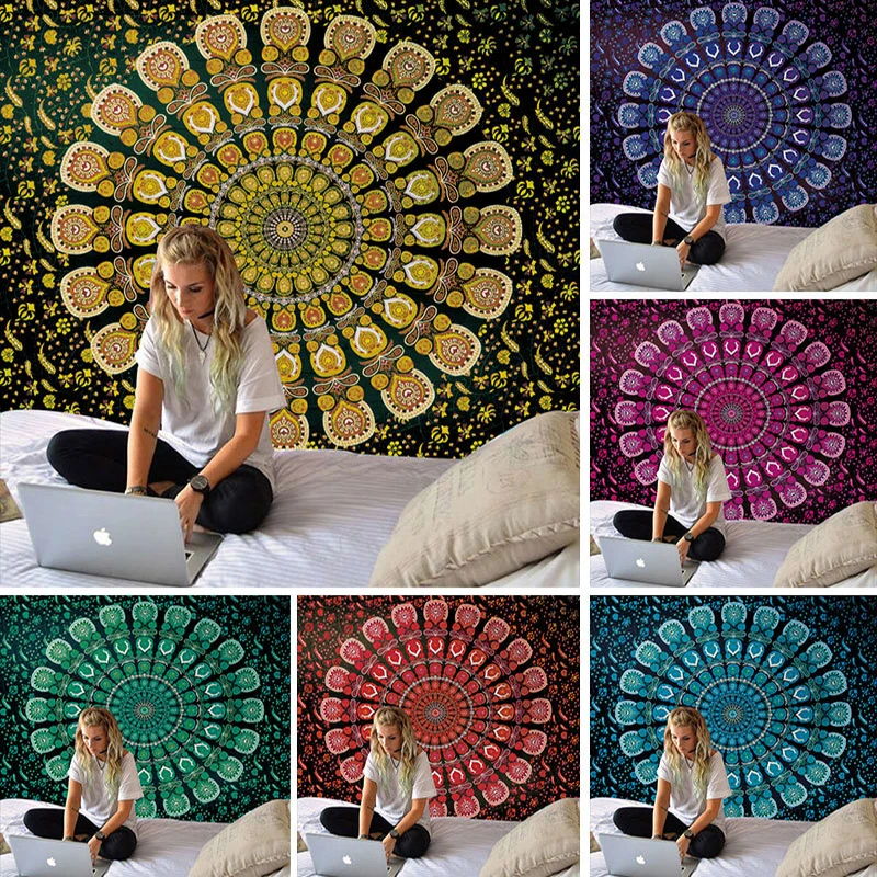 

Mandala Tapisserie Hippie Bohemian Indischen Wand Hängen Hause Dekoration Tuch Polyester Sofa Decke Blatt Bett Abdeckung Strand