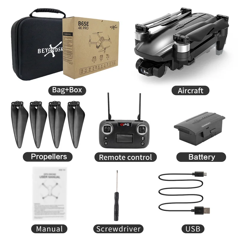 

B6SE 4K GPS RC Drone 3-Axis Gimbal Brushless Quadcopter FPV 5G EIS HD Camera 1.2KM 25mins Flight Helicopter Triaxial Anti-Shak