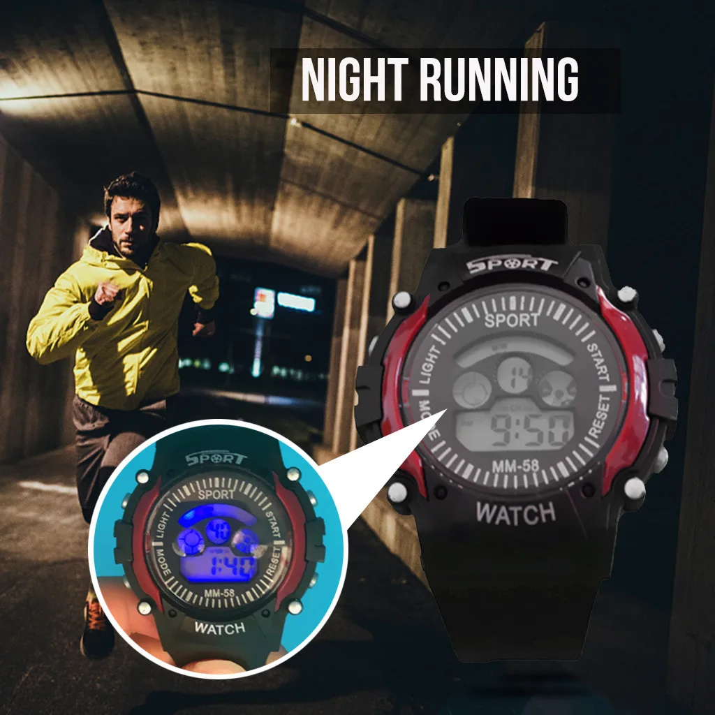 

Digital Watch For Children Waterproof Mens Boy's Digital LED Quartz Alarm Date Sports Wrist Watch reloj digital para nios F5