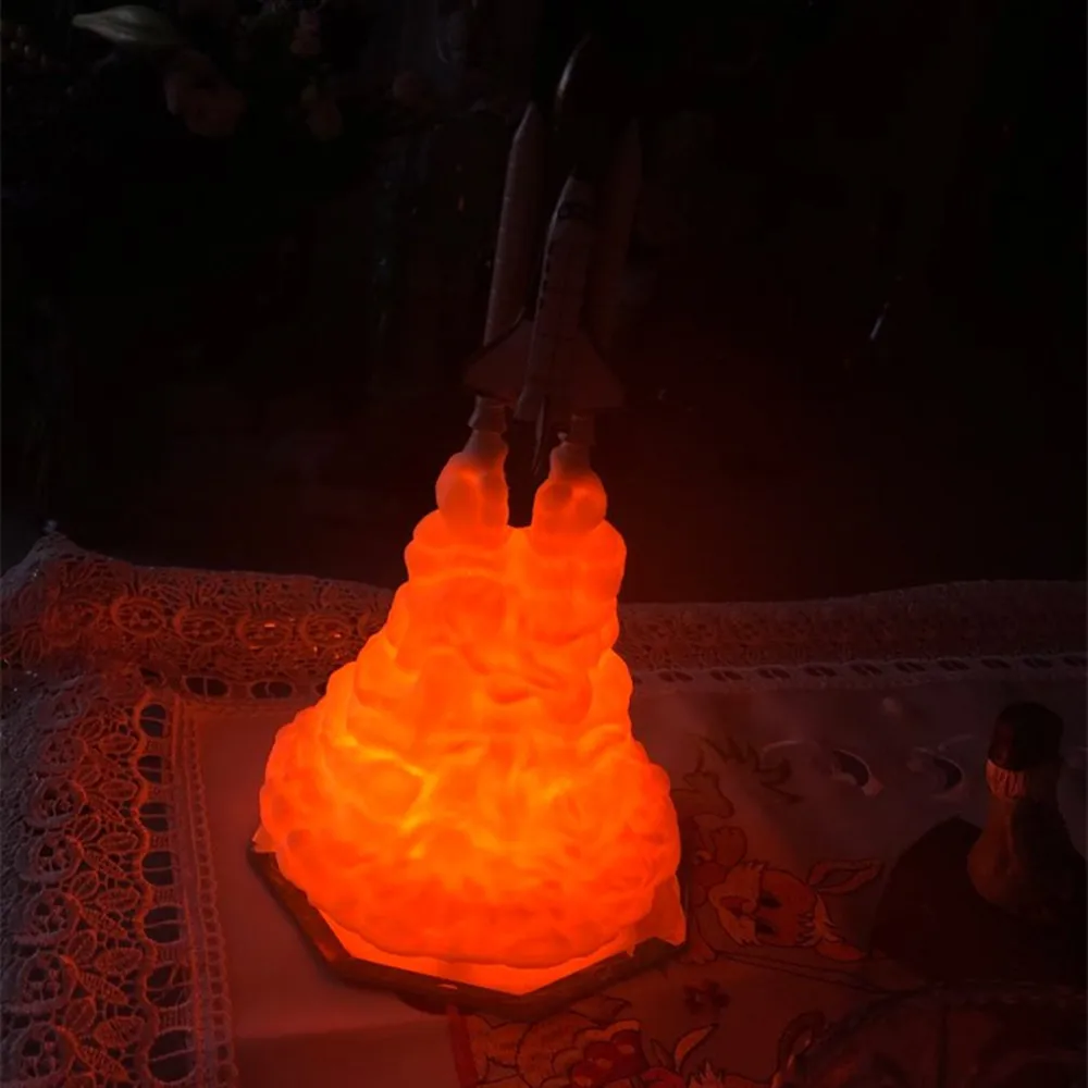 

2020 New Arrival USB Rechargeable 3D Print Space Shuttle Lamp Warm White LED Moon Lamp Home Dcor Kid Christmas Gift