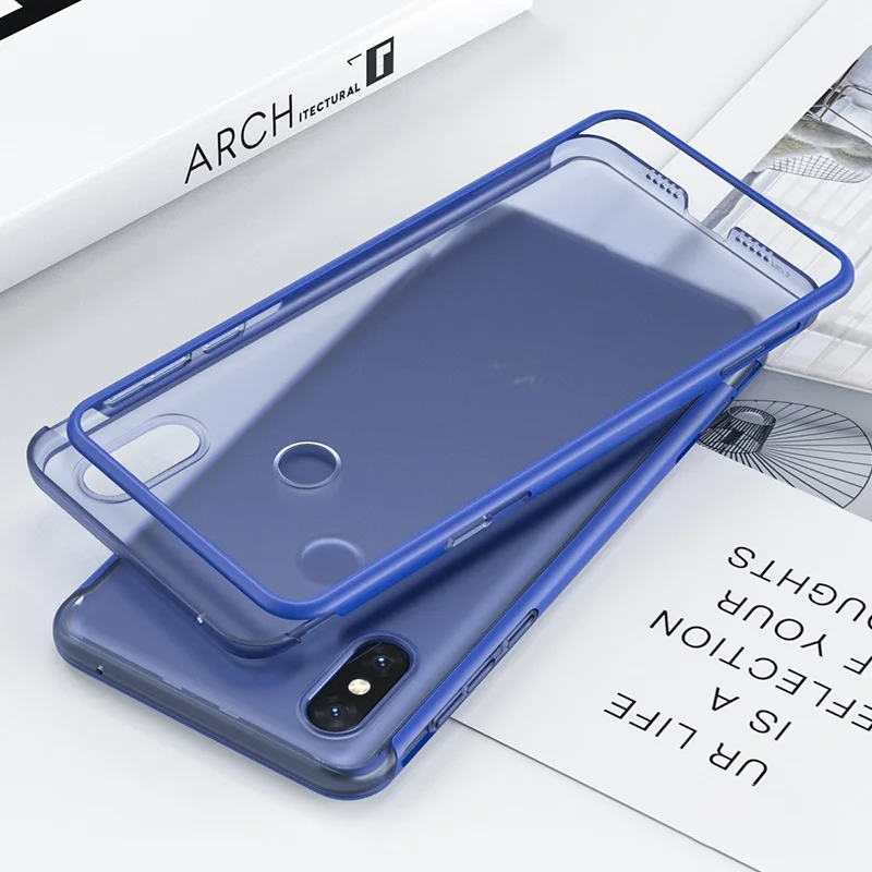 Синий Слайд Роскошный чехол для Xiaomi Mix 3 Чехол Чехлы прозрачный жесткий чехол для ПК ультра тонкий матовый корпус для xiao Mi Mix 3 чехол Coque - Цвет: Синий