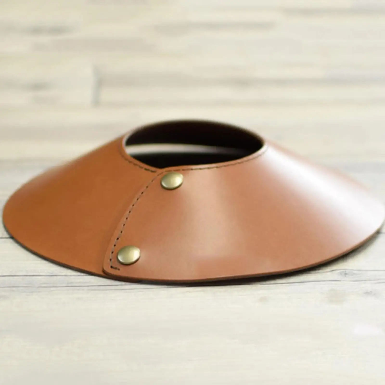 

4xLeather Lamp Shade Fanshaped Light Cover Removable Dust-proof Dark Brown