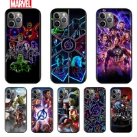 cool marvel avengers for apple iphone 12 11 xs pro max mini xr x 8 7 6 6s plus 5 se 2020 silicone black cover phone soft case
