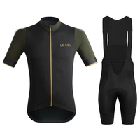 new 2021 le col men cycling jersey summer short sleeve set maillot 19d bib shorts bicycle clothes sportwear shirt clothing suit