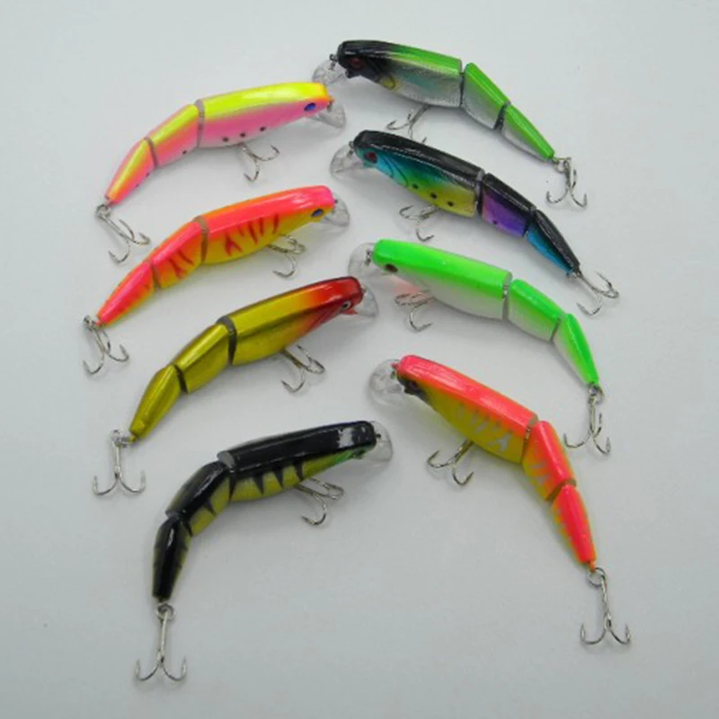 

8 PCS Fake Fish Lure 3 Sections Wobbler Baits With Bell Hard Fishing Supplies For Bass Trout Salmon Gifts For Fishers рыбалка