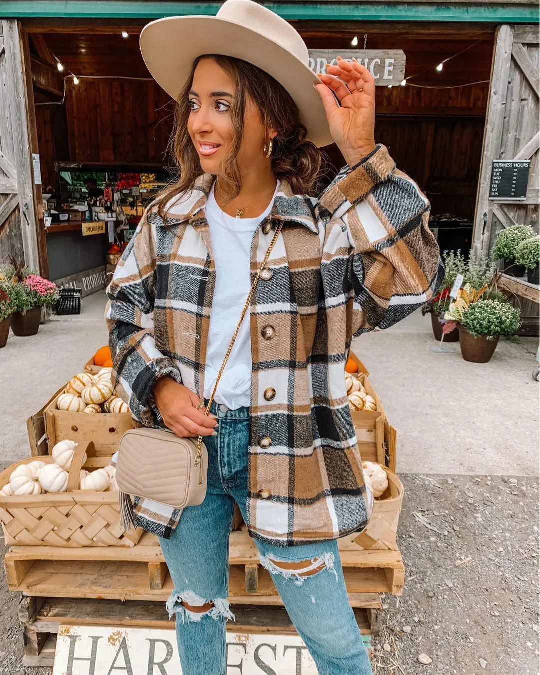 

Spring Autumn Vintage Plaid Jacket Coat Women Streetwear Long SLeeve Thick Wool Coats Top Fashion Pocket Oversized Lapel Shirts