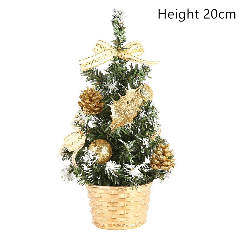Golden no light 20cm 15/20 Вт, 30 Вт, 40 см Настольный Штатив СВЕТОДИОДНЫЙ Рождественская елка Ночной светильник украшения светильник сосна Мини Рождественская елка Рождественские украшения подарок на год - Цвет: Golden no light 20cm